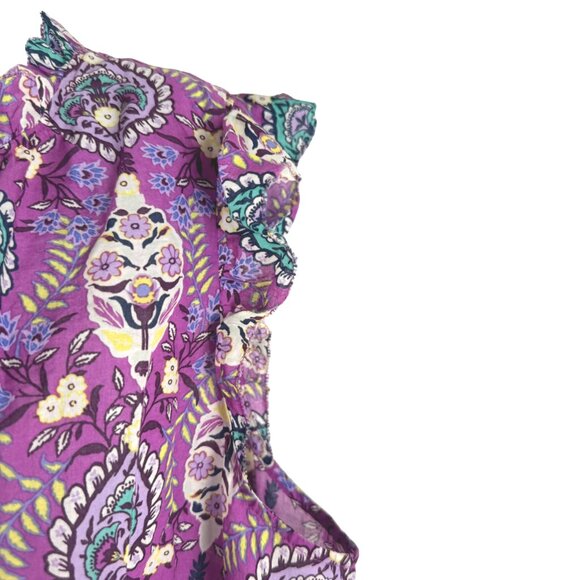 Talbots Top 2X Floral Ruffle Sleeve Floret Medallion Multicolored NWT TP-3415 - Picture 4 of 8